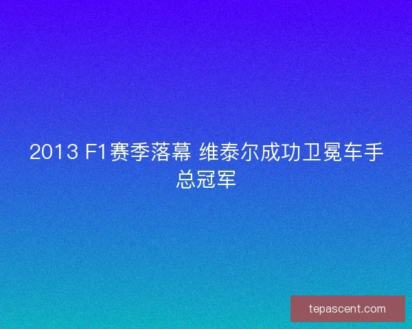 2013 F1赛季落幕 维泰尔成功卫冕车手总冠军
