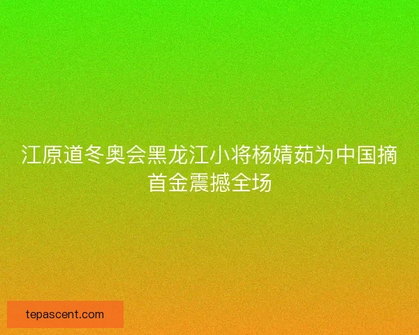 江原道冬奥会黑龙江小将杨婧茹为中国摘首金震撼全场
